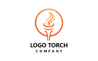 Flame torch campfire logo vector template design v7