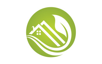 Green house leaf go green home logo vector v14