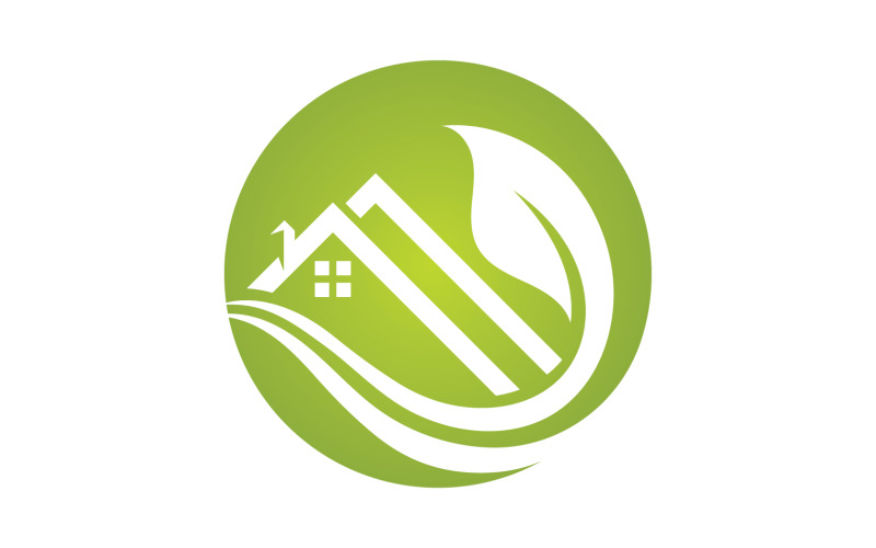 Green house leaf go green home logo vector v14 Logo Template