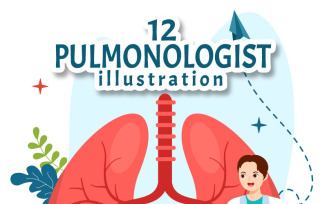 12 Pulmonologist Vector Illustration