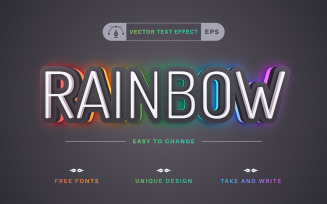 Rainbow - Editable Text Effect, Font Style 4