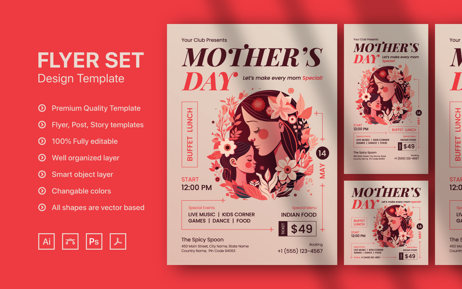 Template #331599 Day Mother Webdesign Template - Logo template Preview