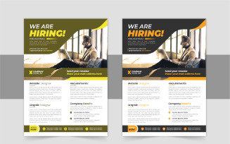 Corporate hiring flyer design or Job vacancy leaflet flyer design layout