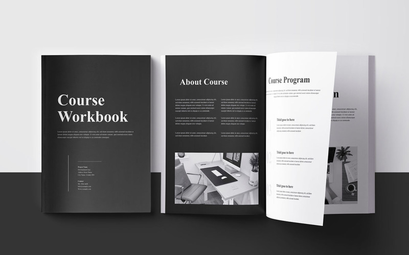 Course Workbook and Course Workbook Brochure Template Magazine Template