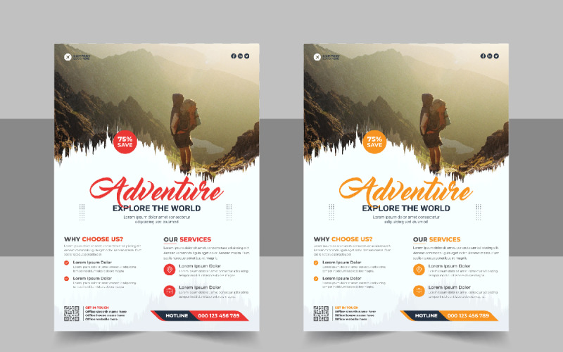 Modern travel holiday flyer design and brochure cover page template Corporate Identity