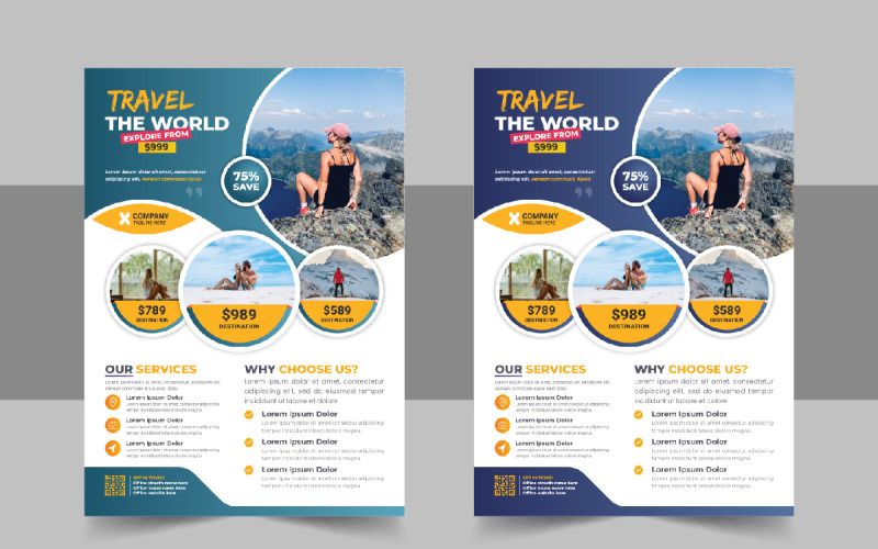 Travel flyer design or brochure cover page template Corporate Identity