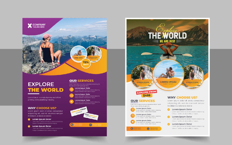 Travel holiday flyer design or brochure cover page template Corporate Identity