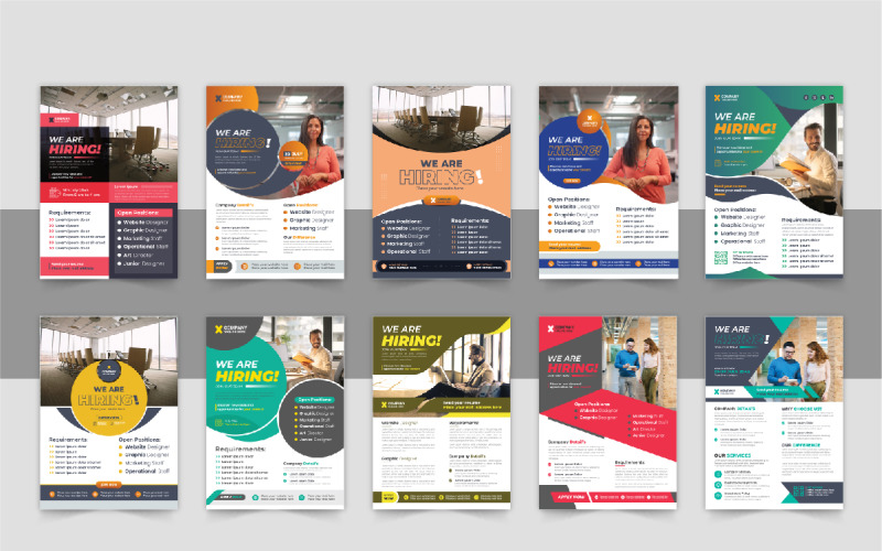 We are hiring flyer design bundle or Job vacancy leaflet flyer template design layout Corporate Identity