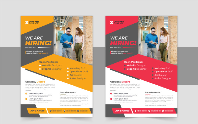 We are hiring flyer design or Job vacancy leaflet flyer layout Corporate Identity