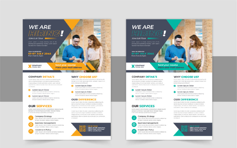 We are hiring flyer design or Job vacancy leaflet flyer template design Corporate Identity