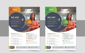 We are hiring flyer design or Job vacancy leaflet flyer template layout