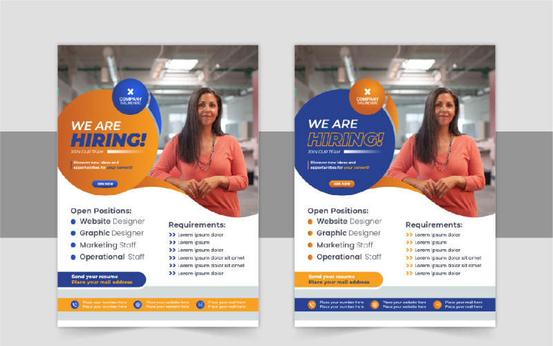 We are hiring flyer design or Job vacancy leaflet flyer template Corporate Identity