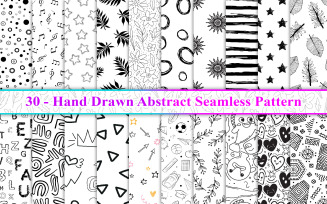 Black and White Seamless Pattern, Abstract Seamless Pattern, Doodle Seamless Pattern
