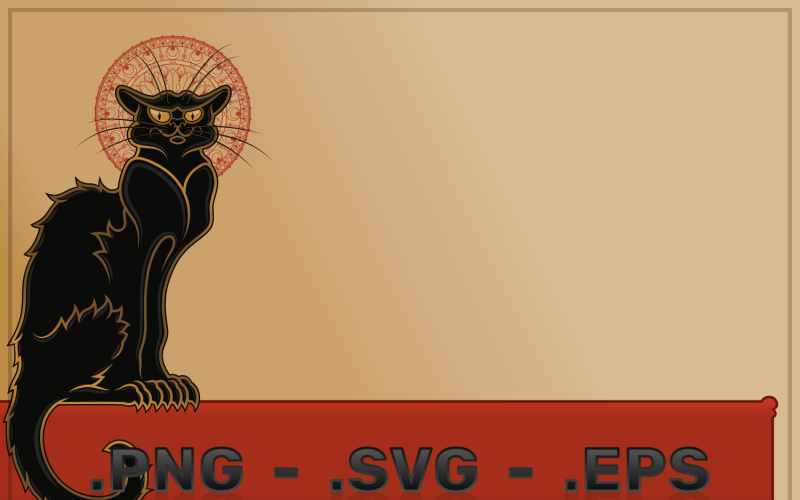 Black Cat Cartoon Vector Design Vector Graphic
