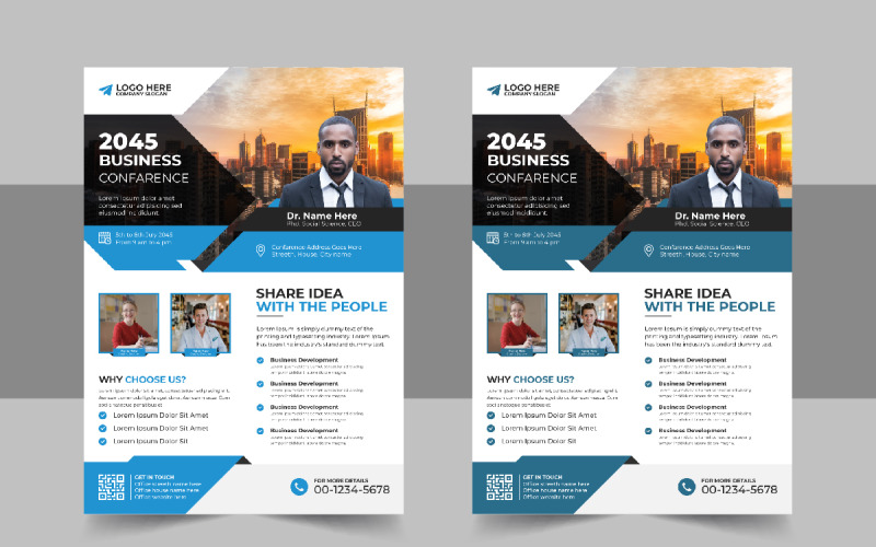 Business Conference Flyer design template vector Corporate Identity