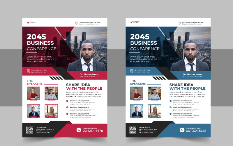 Business Conference Flyer template design vector Corporate Identity