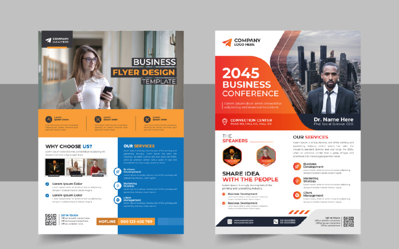 Business Conference Flyer template layout Corporate Identity