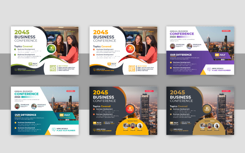 Corporate horizontal business conference flyer design Corporate Identity