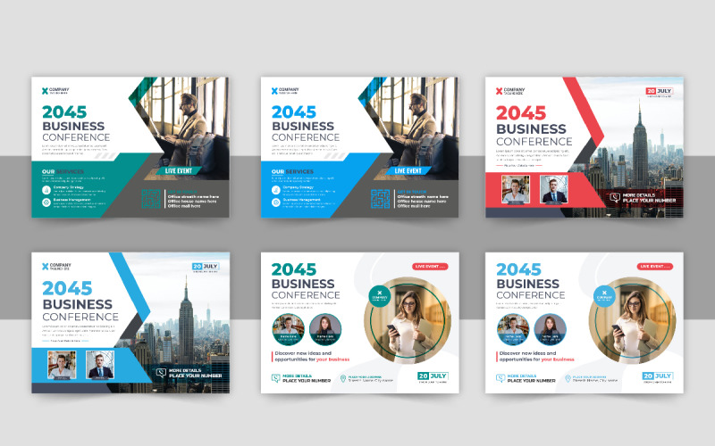 Corporate horizontal business conference flyer template Corporate Identity