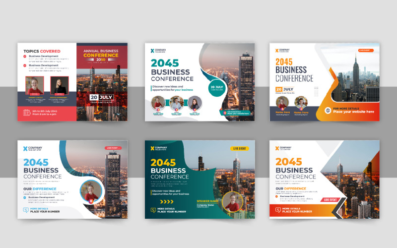 Creative Horizontal Business Conference flyer design layout template Corporate Identity