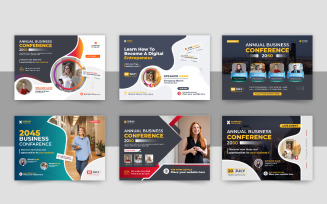 Creative horizontal Business Conference flyer design layout