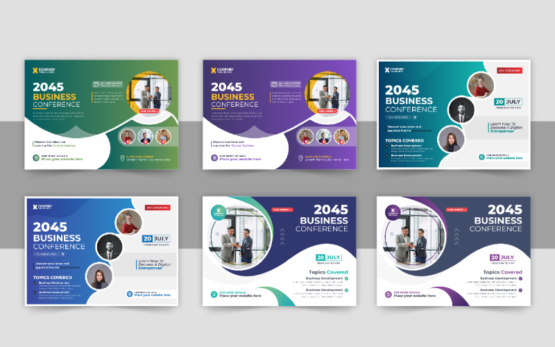 Creative horizontal business conference flyer design Corporate Identity