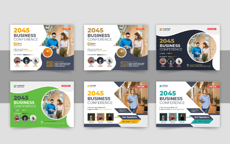 Creative Horizontal Conference flyer design template Corporate Identity