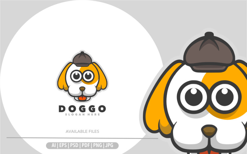 Dog head mascot logo design Logo Template