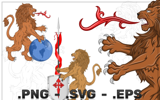 Heraldic lion vector design