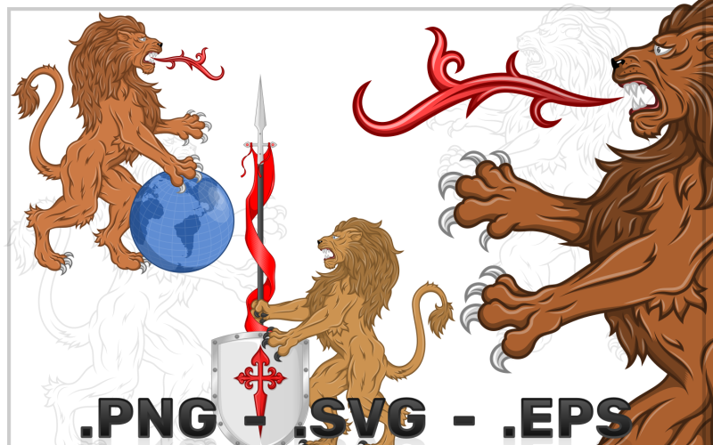 Heraldic lion vector design Vector Graphic