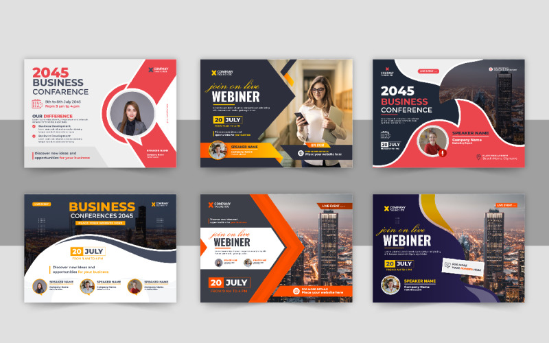 Horizontal Business Conference flyer design layout Corporate Identity