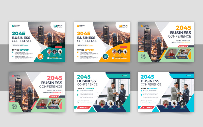 Horizontal Conference flyer design template Corporate Identity