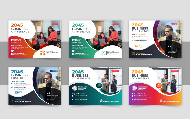 Modern Corporate horizontal business conference flyer template Corporate Identity