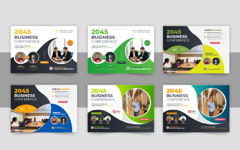 Modern Horizontal Conference flyer design template Corporate Identity