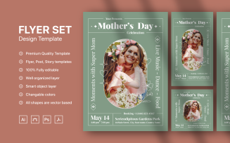 Mother's Day Flyer, Social Media Feed & Story Design Template