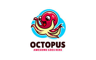 Octopus Mascot Cartoon Logo