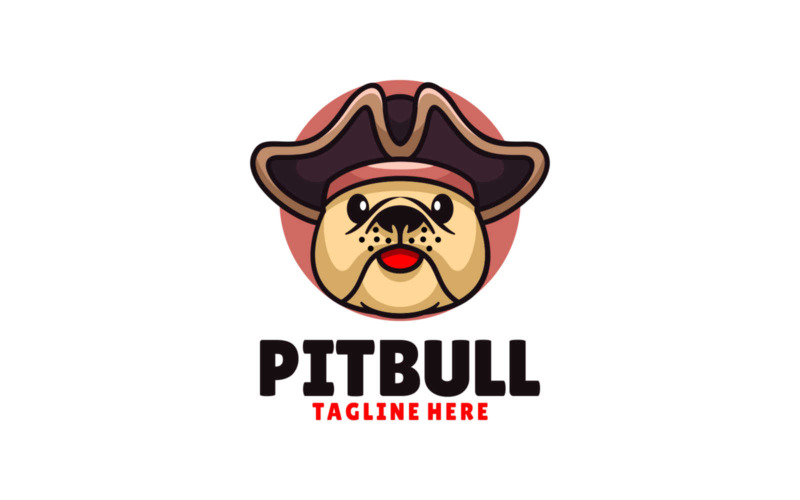 Pitbull Mascot Cartoon Logo Logo Template