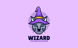 Wizard Cat Mascot Cartoon Logo