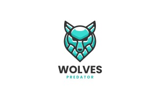 Wolf Simple Mascot Logo 3