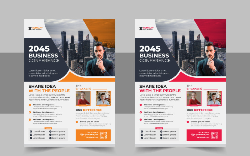 Business Conference Flyer design template layout Corporate Identity