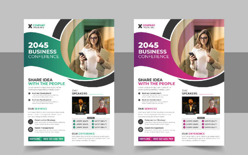 Conference Flyer template layout Corporate Identity