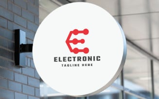 Electronic Letter E Pro Logo Template