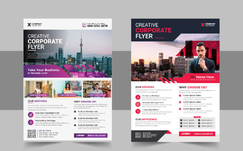 Modern Business Conference Flyer template design Corporate Identity