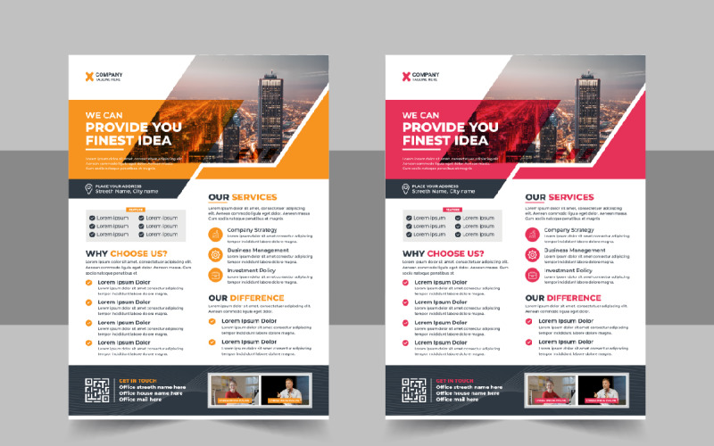 Modern Conference Flyer design template layout Corporate Identity