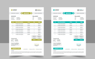 Modern invoice design template Concept