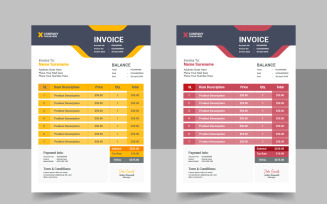 Modern Invoice design template Layout Concept