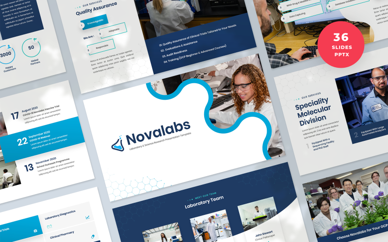 Novalabs - Laboratory and Science Research Presentation Template PowerPoint Template