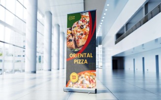 Oriental Pizza Corporate Roll Up Banner, X Banner, Standee, Pull Up Design