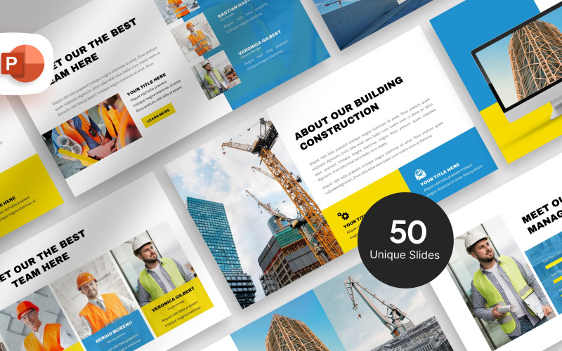 Professional Construction Presentation Template PowerPoint Template