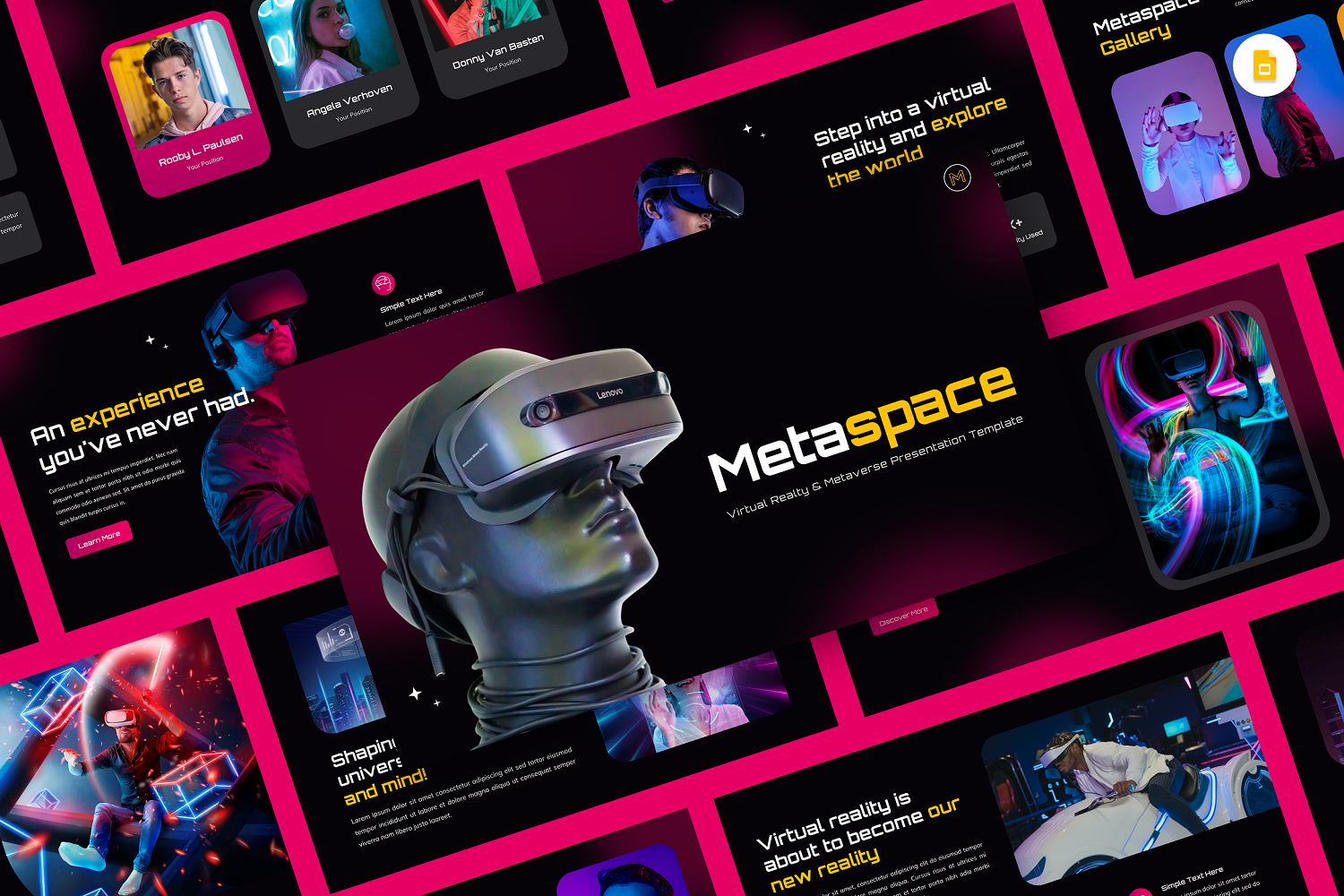Metaspace - Virtual Reality and Mataverse Google Slide Template